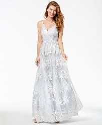 Say Yes To The Prom Juniors Embroidered Lace Gown Created For Macy S Dresses Juniors Macy S Lace Gown Review Dresses Junior Dresses