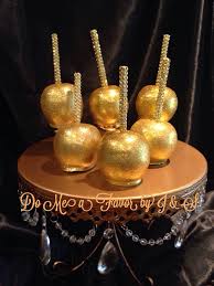 Black And Gold Candy Apples Gold Glam Apples Candy Apples Gold Candy Candy Apples Diy