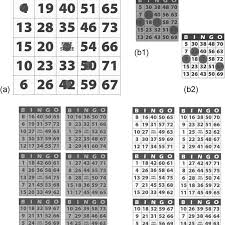 The basic concept of the game us to fulfil a certain are of the card or cards and then blurting out the famous word bingo. Example Bingo Cards A Large Size Enhanced Contrast 1 Card Game Download Scientific Diagram