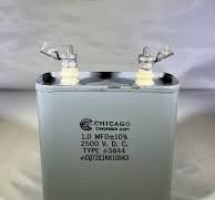 High Voltage Capacitor 1.0 MFD 2500 VDC P/N 3844 Chicago Condenser Corp