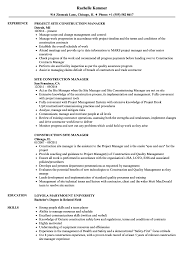 construction site manager resume
