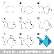 Kids Step By Step Drawing And Stepstep Drawing Tutorial Visual Game For Kids How To Draw Drawing Tutorials For Kids Drawing For Kids Fish Drawing For Kids