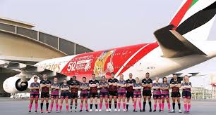 The 2021 emirates airline dubai rugby sevens will take place on 2nd, 3rd and 4th december. Emirates Unveils New A380 Livery Marking 50th Anniversary Of Dubai Rugby Sevens Aviation