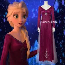 Frozen 2 Elsa Purple Dress Frozen 2 Elsa Nightgown Red Dress Princess Elsa Costume Elsa Costume Ice Dresses