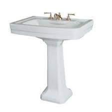 St Thomas Creations Richmond 28 3 4 In Grande Pedestal Sink Basin In White 5124 082 01 The Home Depot Pedestal Sink Sink White Sink