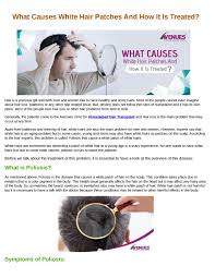 People with a family history of premature balding are more prone to losing their hairs at an early age, young ladies. What Causes White Hair Patches And How It Is Treated By Avenues Kapadia Issuu