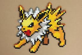 Jolteon Pokemon Hama Perler Bead Sprite Etsy Pokemon Perler Beads Bead Sprite Perler Bead Art