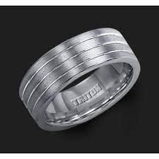 8mm Triton Gray Tungsten Triple Groove Wedding Band Perspective Tungsten Carbide Rings Rings For Men Tungsten