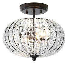 Modern crystal chandelier led ceiling light square flush mount light for dinning. Home Garden Chandeliers Ceiling Fixtures Antique Bronze Iron Flush Mount Crystal Chandelier Ceiling Lamp Lighting Fixture