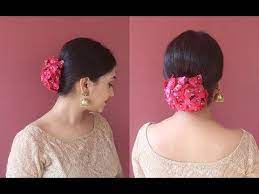 How To Cover Your Hair Bun With Rose Petals Juda Hairstyle Asmita Youtube Bun Hairstyles Hair Knot Top Knot Hairstyles