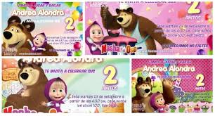 Masha y el oso invitaciones de cumpleaños. Invitaciones De Masha Y El Soso Para Editar Gratis 2018