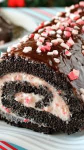 Dark Chocolate Peppermint Roll Love Grows Wild Recipe Cake Roll Recipes Desserts Holiday Desserts