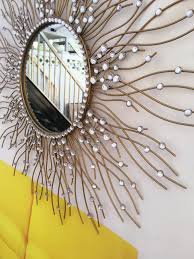 Decorative Starburst Mirrormetal Wall Mirrorwall Hanging Etsy Hanging Wall Mirror Sunburst Mirror Sunburst Mirror Wall