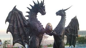 Dragon Family Statues In Varna Bulgaria Dragon Sculpture Female Dragon Dragon Statue