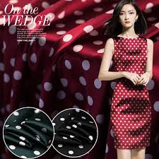 Black And White Polka Dot Chiffon Fabric Polka Dot White Dots Print Stretch Silk Satin Fabric Width 42 Inch Dark Green Red Black Navy Blue Silk Satin Fabric Printed Silk Fabric Silk Chiffon Fabric