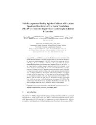 For more information, see the student financial services site. Pdf Mobile Augmented Reality App For Children With Autism Spectrum Disorder Asd To Learn Vocabulary Marvoc From The Requirement Gathering To Its Initial Evaluation