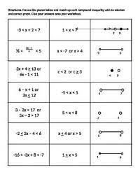 Compound Inequality Match Up Compound Inequalities Teaching Algebra School Algebra