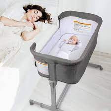 Amazon Com 3 In 1 Baby Bassinet Bedside Sleeper Playpen Easy Folding Portable Crib Grey Koolababy Baby
