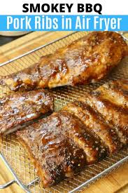 Air fryer pork chops from delish.com are easy, juicy, and a delight to eat for an easy weeknight dinner. Smokey Bbq Bone In Air Fryer Pork Ribs Recipe Dobbernationloves