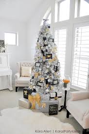 The christmas tree is the focal point for all your holiday decor, so it should make a statement. Kara S Party Ideas Diy Black White Gold Modern Christmas Tree Ornaments Kara S Party Ideas
