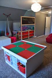 tour of our home playroom lego table diy lego room simple playroom