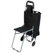 maxam trolley bag with folding chair rolling seat portable black sports fishing trolley bags folding chair folding shopping cart
