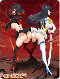 SFW ecchi oppai hentai cartoon porn art Kill la Kill Ryuko Matoi Satsuki  Kiryuin big tits Asian school girls. - Hentai NSFW