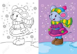 Learn about famous firsts in october with these free october printables. Vector Illustration Of Cute Little Mouse Dressed In Winter Clothes For Coloring Page For Kids Royalty Free Cliparts Vectors And Stock Illustration Image 68493090