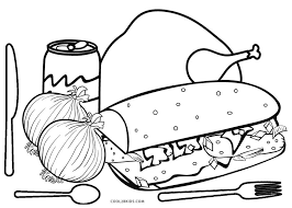 Coloring pages featuring foods including fruits, vegetables, and more. Free Printable Food Coloring Pages For Kids
