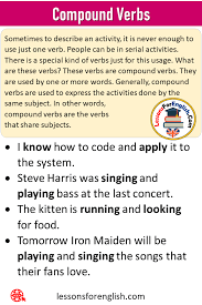 Maybe you would like to learn more about one of these? Compound Subject Compound Verbs And Examples Compound Verbs Sometimes To Describe An Activity It Is Never Enough To Use J Compound Subject Helping Verbs Verb