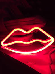 Battery Operated Lip Light Battery Not Include Shein Light Up Signs Led Decorative Lights Red Led Lights