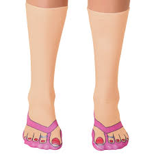 Mens painted toenails is on facebook. Collections Etc Red Painted Toe Nails Flip Flop Long Crew Socks Walmart Com Walmart Com