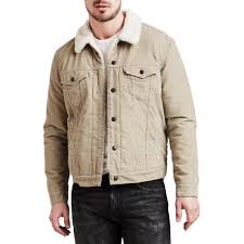New Levi S Size Medium Mens 16365 Premium Khaki Corduroy Sherpa Trucker Jacket Levis Corduroyjacket T Mens Jackets Mens Pants Fashion Leather Jackets Online