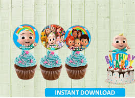 Patrick's day printables could these be any cuter?! Cocomelon Toppers Cocomelon Birthday Party De Kitimprimiblesve En Etsy First Birthday Party Themes 1st Birthday Decorations 1st Birthday Party Themes