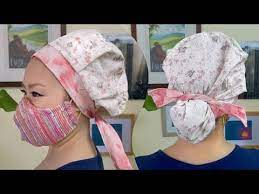 Poofy Scrub Cap Tutorial Hybrid Fitted Bouffant Pattern In Link For Long Short Hair Men Wome Scrub Hat Patterns Easy Crochet Slippers Long To Short Hair