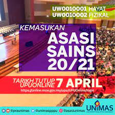 Check spelling or type a new query. Pusat Pengajian Pra Universiti Unimas On Twitter Permohonan Upuonline Sesi Akademik 2020 2021 Akan Ditutup Dalam Tempoh Seminggu Lagi Jadikan Asasi Sains Hayat Fizikal Di Unimas Sebagai Pilihan Utama Anda Tarikh Tamat Pembelian