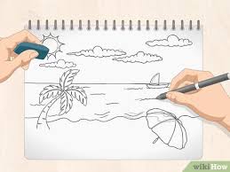 Photographs taken on the location of the scene that you intend to draw are an excellent way to study aspects of the scenery that you are drawing. How To Draw A Beach Scene 11 Steps With Pictures Wikihow