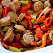 Crock Pot Sausage And Peppers Recipe Sausage Crockpot Sausage And Peppers Crockpot Stuffed Peppers