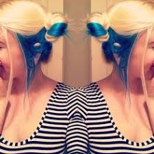 Blonde Hair With Blue Underneath Google Search Blonde And Blue Hair Underlights Hair Short Hair Styles