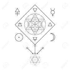 Alchemy element symbols have existed for over a thousand years, and they were a key component of alchemy, as well as related fields of study such as astronomy, medicine, and philosophy. Symbol Of Alchemy And Sacred Geometry Linear Character Illustration Royalty Free Cliparts Vectors And Stock Illustration Image 55023585