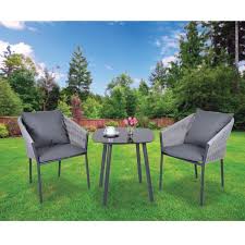 Enjoy dining in the fresh air with outdoor bistro sets. Croft Grey Mobel 3 Piece Garden Bistro Set Buy Online At Qd Stores