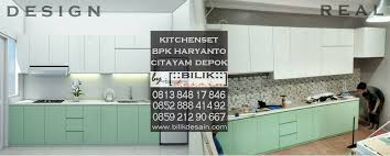Melayani pembuatan lemari dapur murah, kitchen set duco, kitchen set minimalis, furniture. Kitchen Set Dapur Putih Hijau Yang Soft Dan Minimalis Milik Bapak Haryanto Di Citayam Depok Arsitektur Desain Interior Kitchen Set Furniture Mewah Murah Jakarta