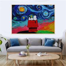These wall art decor bring rhythm and repetition into. Abstract Snoopy Colorful Oil Canvas Painting Modern Dog Posters And Prints Wall Art Picture Living Room Home Decoration 60x80cm No Frame Home Canvas Ekbotefurniture Com