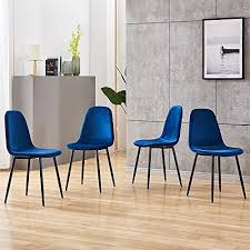 Homesailing Velvet Upholstered Dining Room Chairs Blue Set Of 4 For Kitchen Restauran Dining Chairs Dining Room Furniture Modern Dining Room Chairs Upholstered