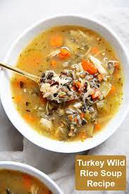 Turkey Wild Rice Soup From Leftover Turkey Lexi S Clean Kitchen Recipe Turkey Wild Rice Soup Wild Rice Soup Recipes Turkey Soup