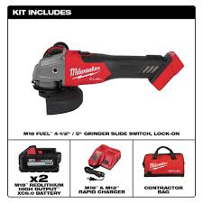 Shop for milwaukee sanders and polishers at cpo milwaukee. Milwaukee 2881 22 M18 Fuel Brushless Lithium Ion 4 1 2 In 5 In Cordless Small Angle Grinder Kit With Lock On Slide Switch 6 Ah Tyler Tool