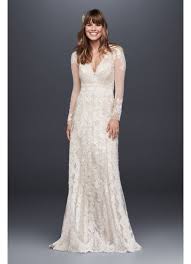 Lace details look great on dresses of all kinds of while sheath dresses come in all types of fabric, a sheath lace wedding dress, long or short, is a truly adorable number. As Is Linear Lace Wedding Dress David S Bridal