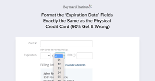 Format the 'Expiration Date' Fields Exactly the Same as the Physical Credit  Card (90% Get It Wrong) – Articles – Baymard Institute