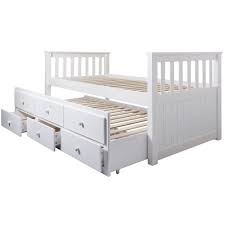 Day Bed Loki Single Bed With Pullout Drawers And Trundle Under Bed In White Single Bed Single Beds With Storage Bed With Drawers