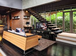 This Stair Step Was Designed To Wrap Around And Become A Tv Stand Industrial Home Design House Design Design